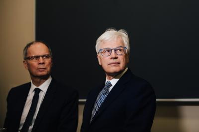 Jean Tirole och Bengt Holmström på Helsinki GSE
