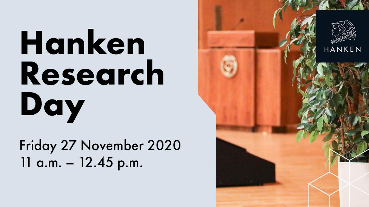 Hanken Research Day 2020 banner 