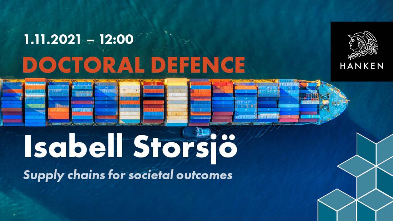 Isabell Storsjö disputation banner