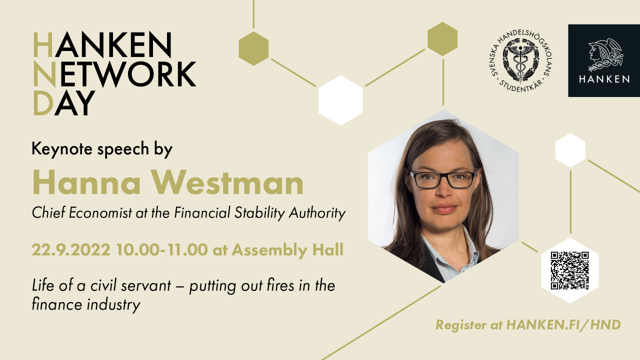 Bild på Hanken Network Day keynote talaren Hanna Westman