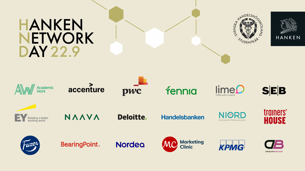 Picture of the companies participating in the Hanken Network Day fair on 22 September