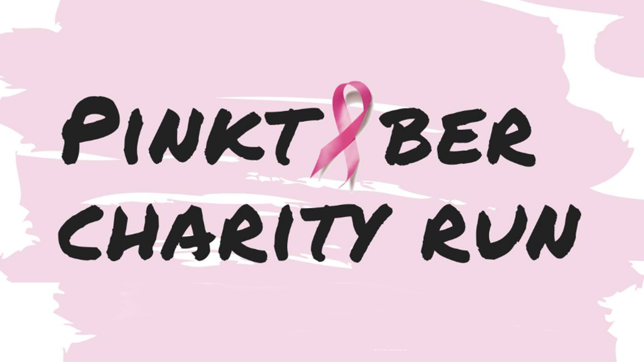 pinktober charity run text on pink background