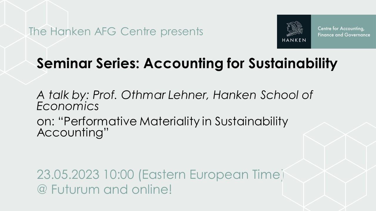Accounting for sustainability seminar 5 by othmar lehner