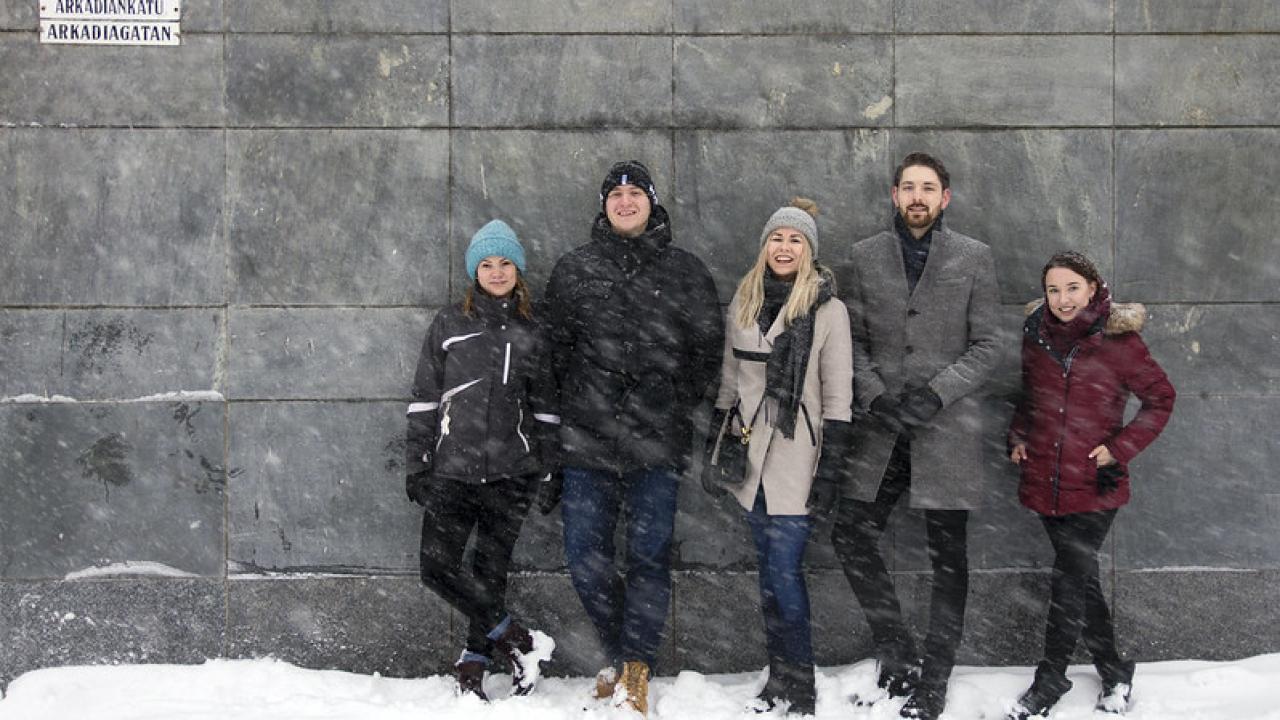 Hanken students in winter