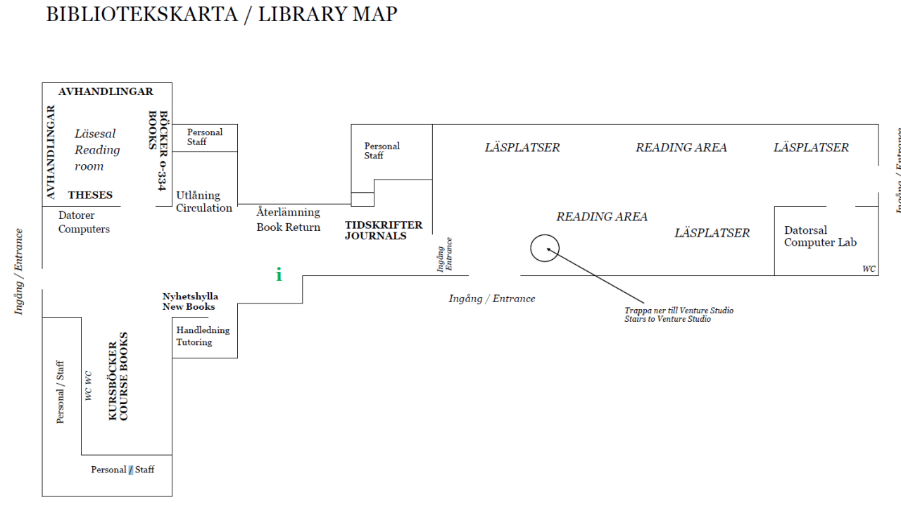 Bibliotekskarta över Helsingfors bibliotek 2023