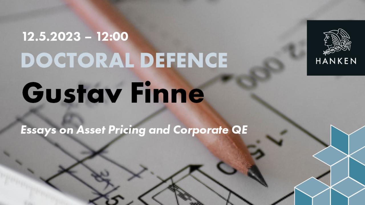 Gustav Finne doctoral defence banner, pen and math