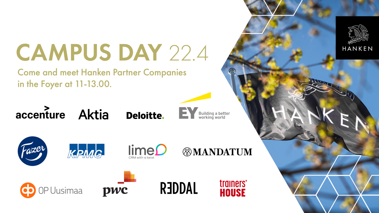 Hankens partnerföretag som deltar på Campus day