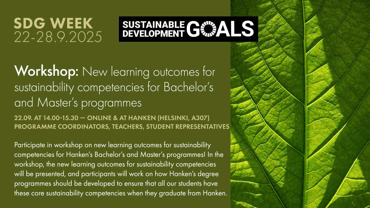 Advertisement for sustainability competence workshop