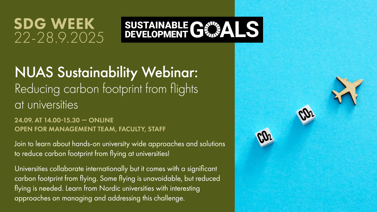 NUAS Sustainability webinar for SDG week