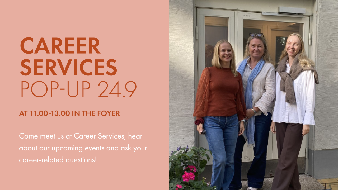 Career Services pop-up 24.9 at 11-13 in the foyer