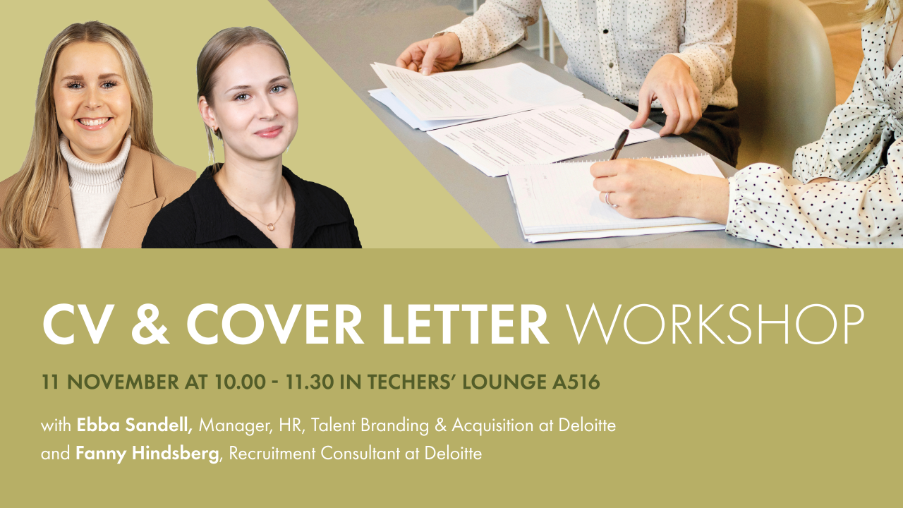 CV & Cover letter workshop 11.11 at 10-11.30
