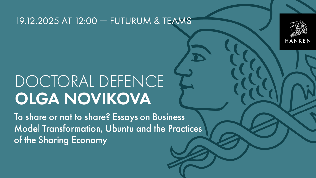 Blue background with Hanken logo