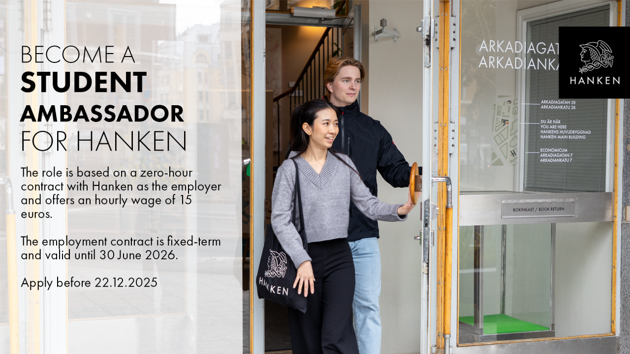 Students walking out of Hanken