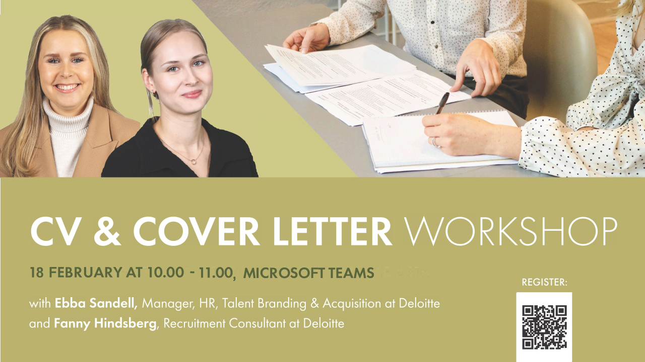 CV & Cover letter workshop with Deloitte 18.2 at 10-11, online
