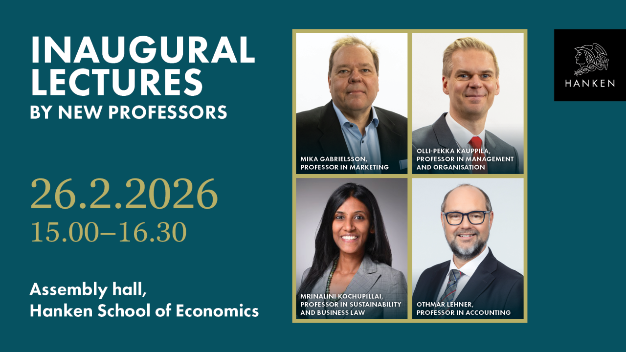 Pictures of the new professors in squares with golden frame on blue background