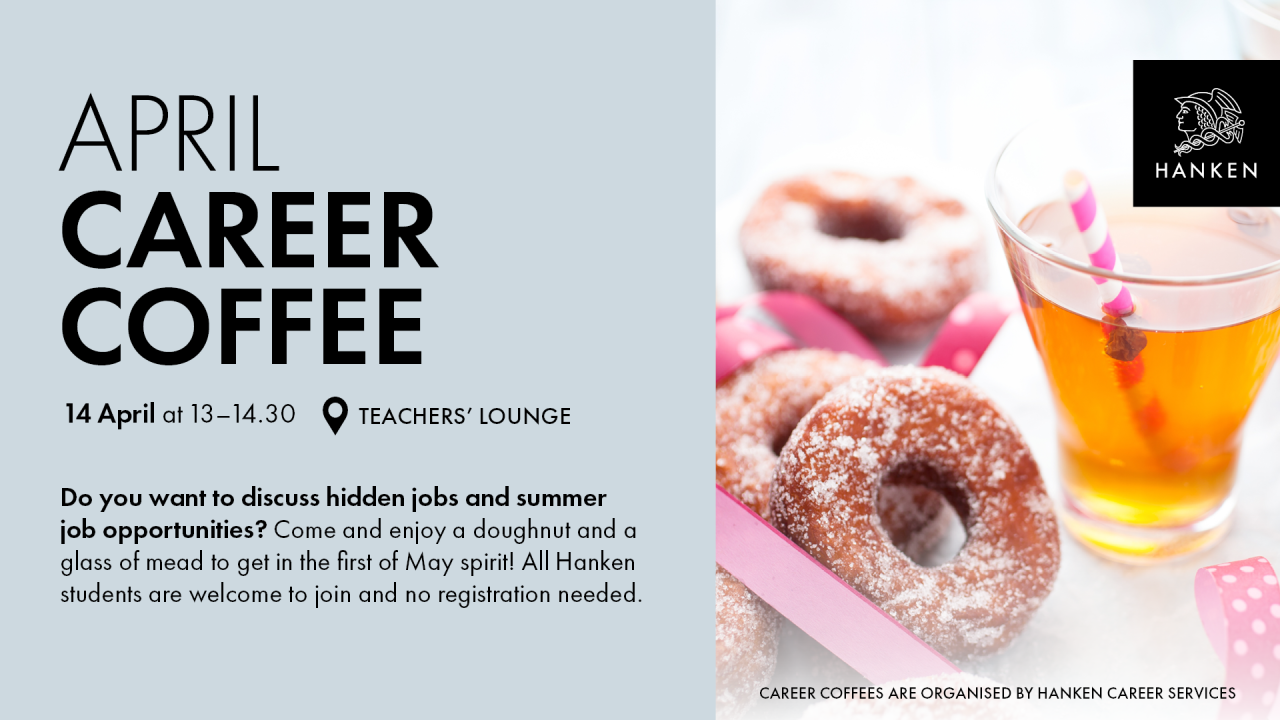April career coffee 14.4 13-14.30