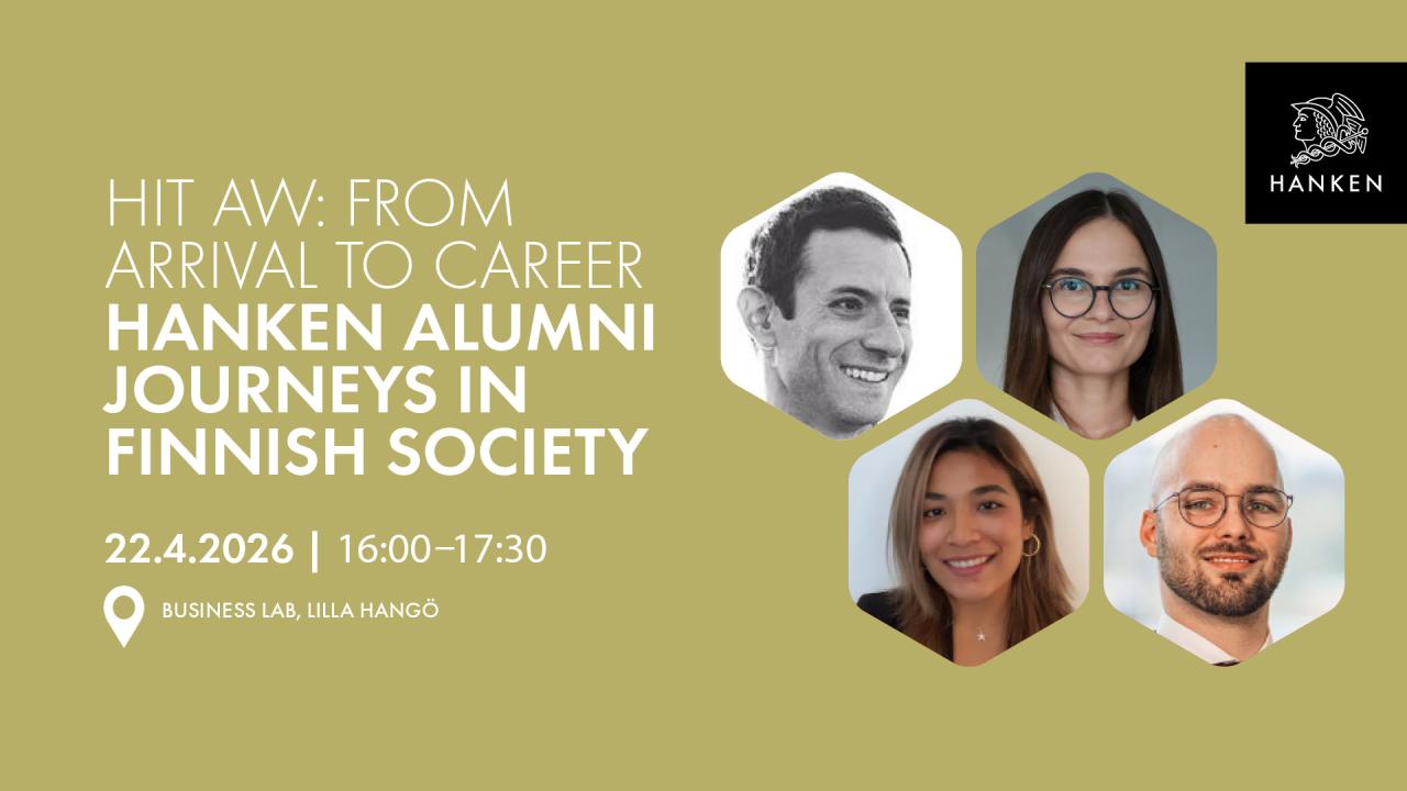 Alumni panel och mingle evenemang poster