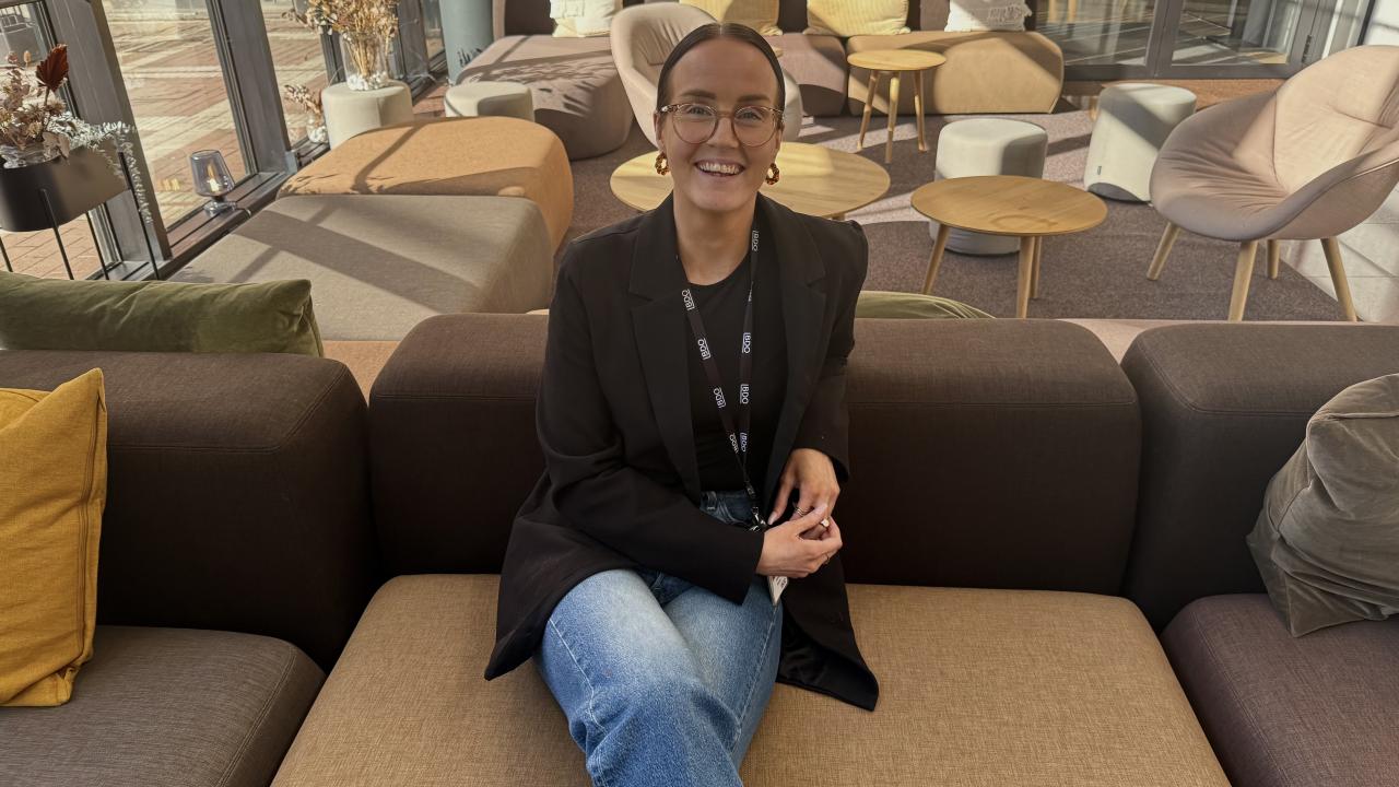 BDO's Ansa Valmu sitting on a couch.