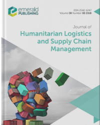 A picture of the cover of the Journal of Humanitarian Logistics and Supply Chain Management. The cover is of colourful containers that shape a human head.