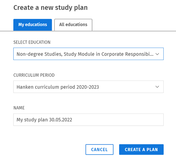 CR create a plan