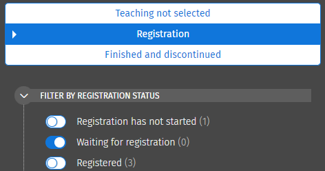 Registration correct filter