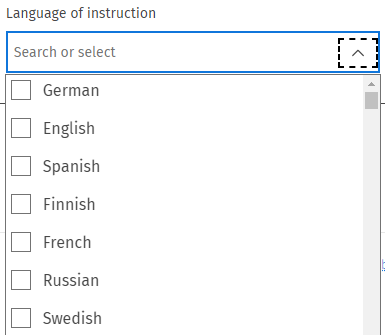 language search filter