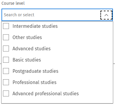 course level filter