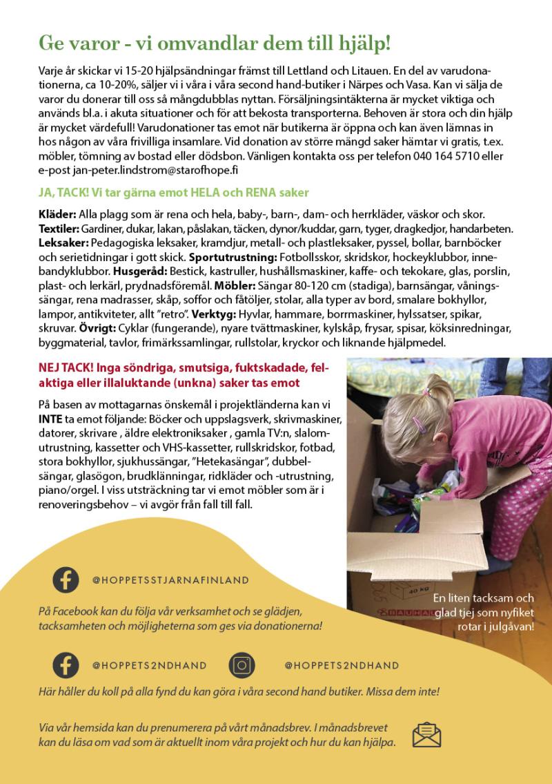 List of items that can and should not be donated