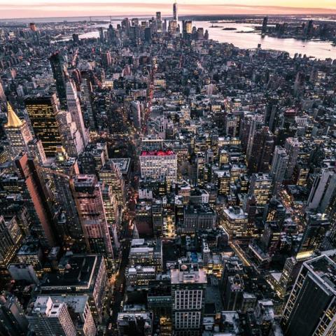 An aerial view to a metropol