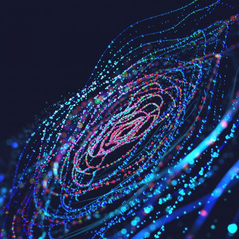 Olika ljusspår som syns i mörkret